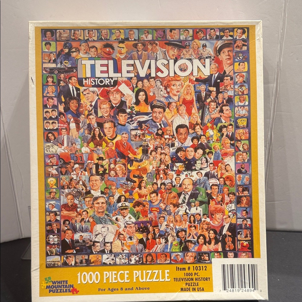 White Mountain 🔴2/$20🔴1000 Jigsaw Puzzle TV Television History